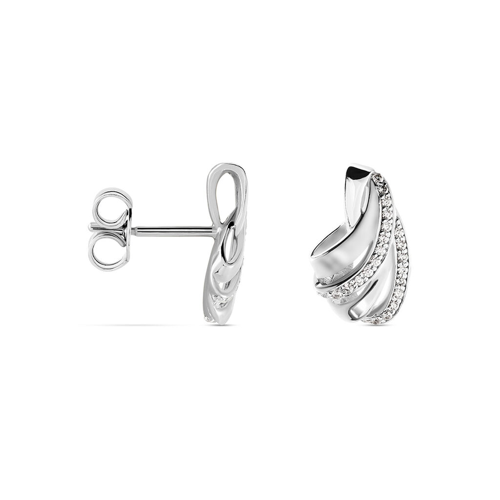 VIENNA Damen Ohrstecker Silber Silber 925 Zirkonia Wei&szlig;