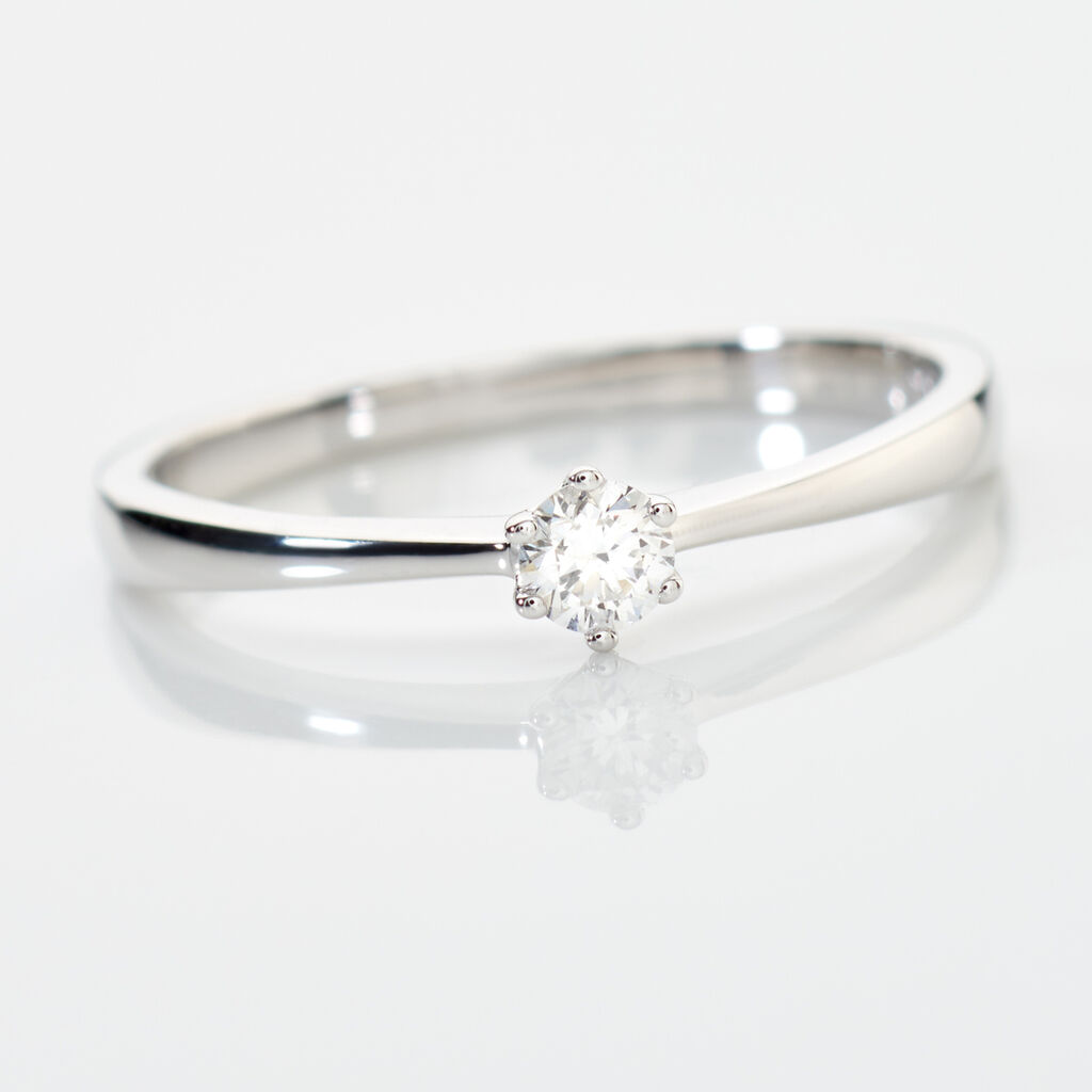 AMARUNE Damen Ring Platin Wei&szlig; 600 Diamant Wei&szlig; 0,1 ct