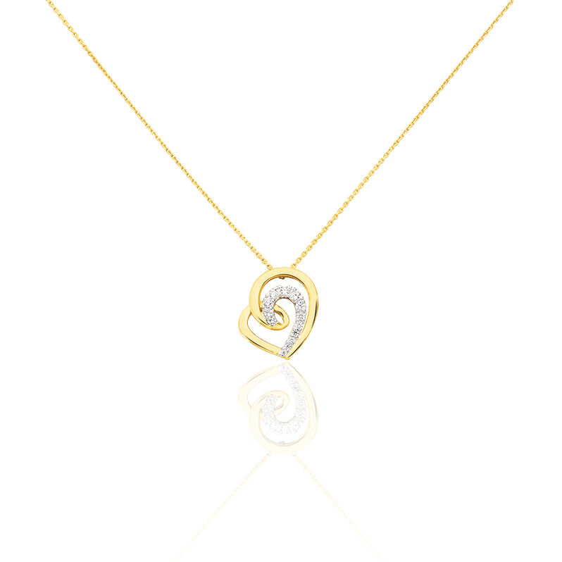 Damen Halskette Gold 375 Zirkonia Herz - Halsketten Damen | OROVIVO