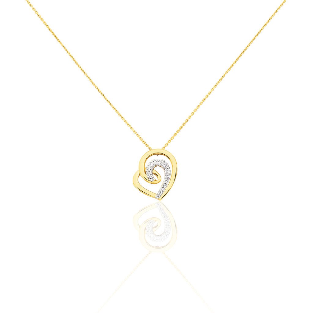 Damen Halskette Gold 375 Zirkonia Herz - Halsketten Damen | OROVIVO