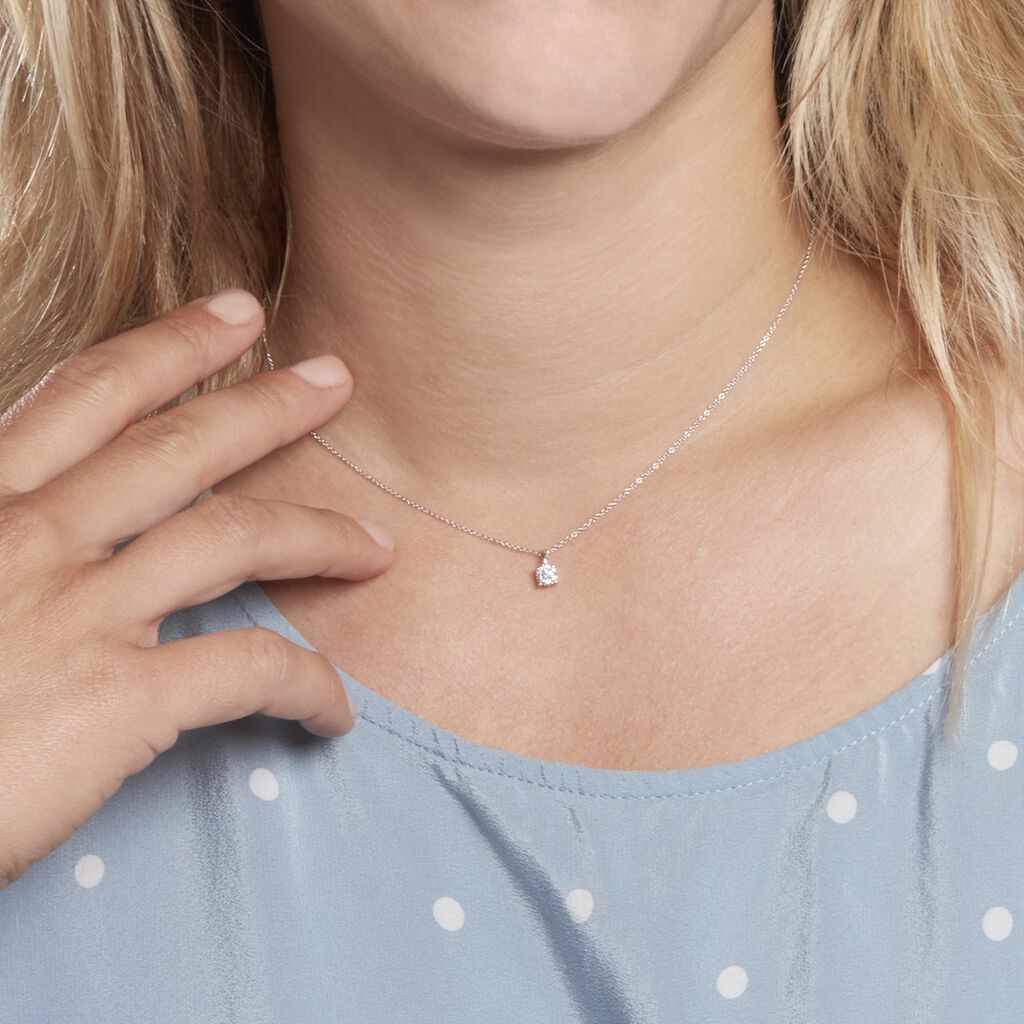 Collier Alexandra Or Blanc Diamant - Spannringe Damen | OROVIVO