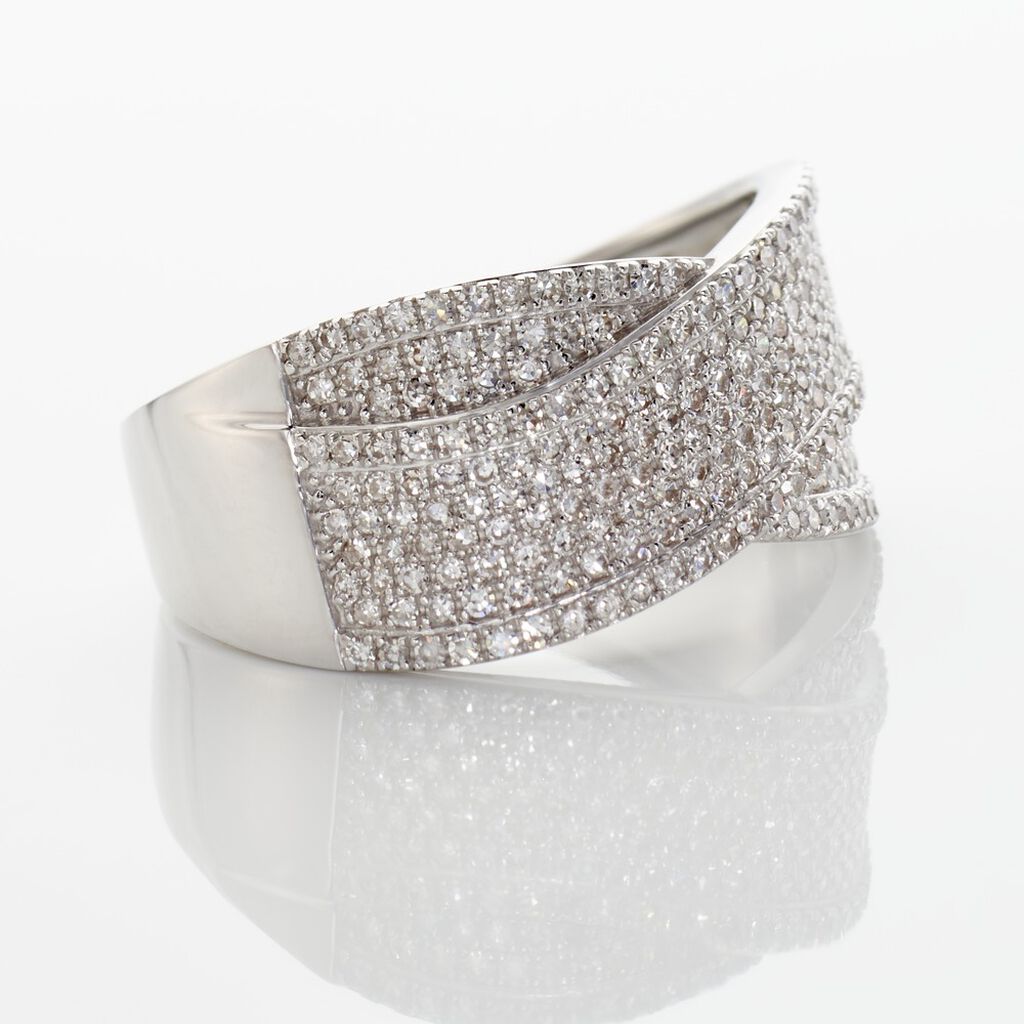 Damen Ring Weißgold 375 Diamant 0,7ct Elyne  - Ringe mit Stein Damen | OROVIVO
