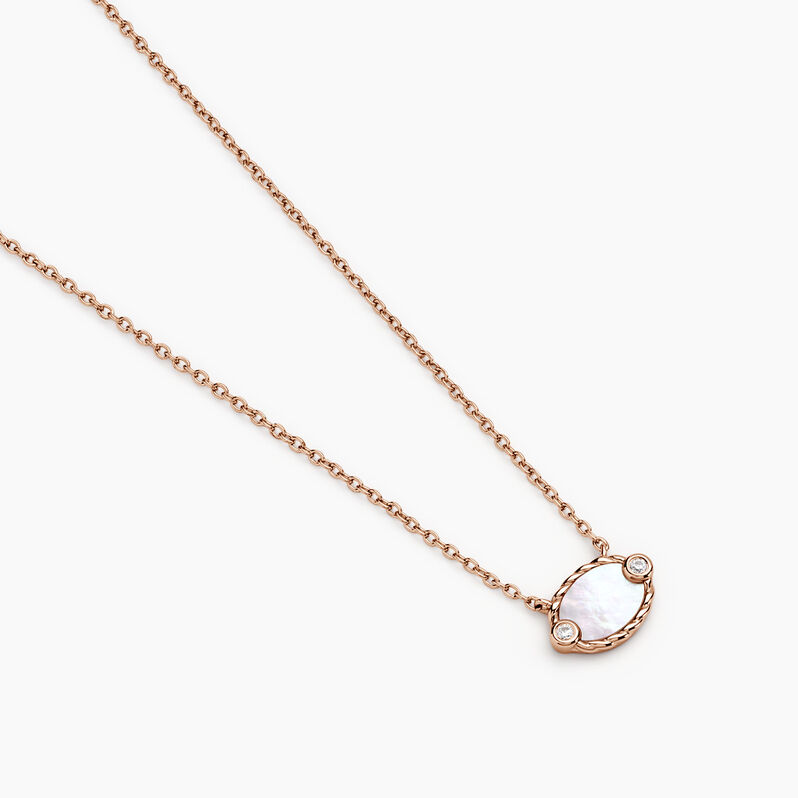 Collier Acacia Argent Rose Nacre Oxyde De Zirconium - Spannringe Damen | OROVIVO