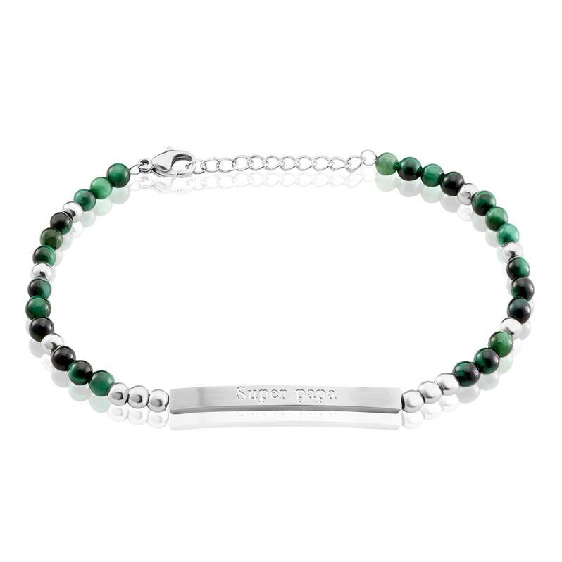 Bracelet Identité Acier Weiss Boules Sebastino Agate - Spannringe Herren | OROVIVO