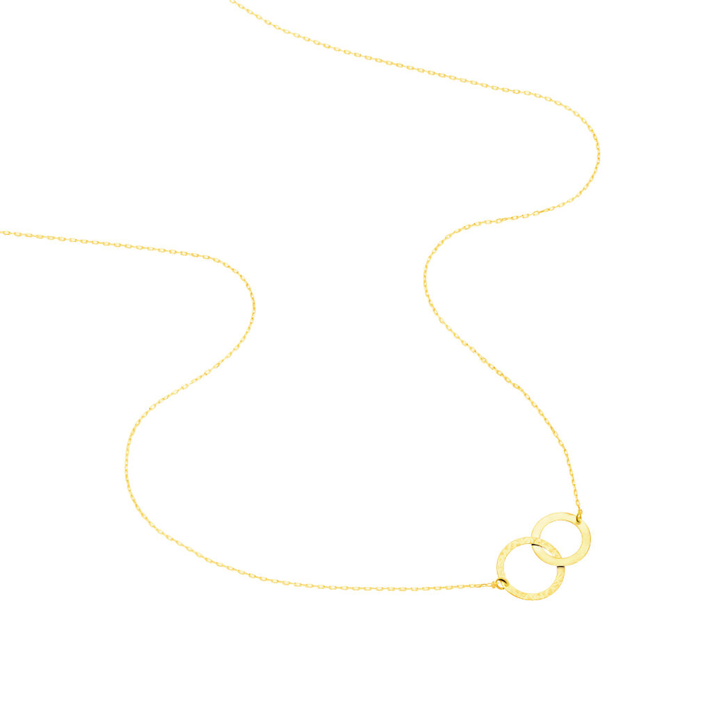 Damen Collier Gold 375 (9 Karat) Doppelkreis