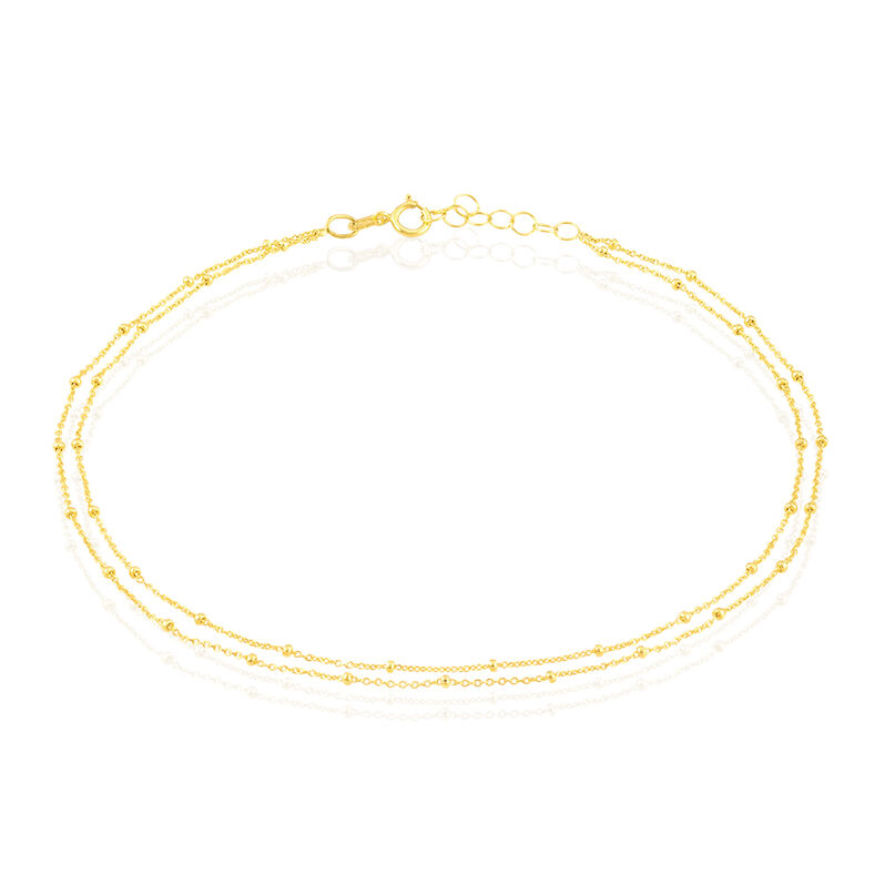 Damen Fu&szlig;kette Gold 375 (9 Karat) Ball B 0,2 mm - F&uuml;r Partnerin Damen | OROVIVO