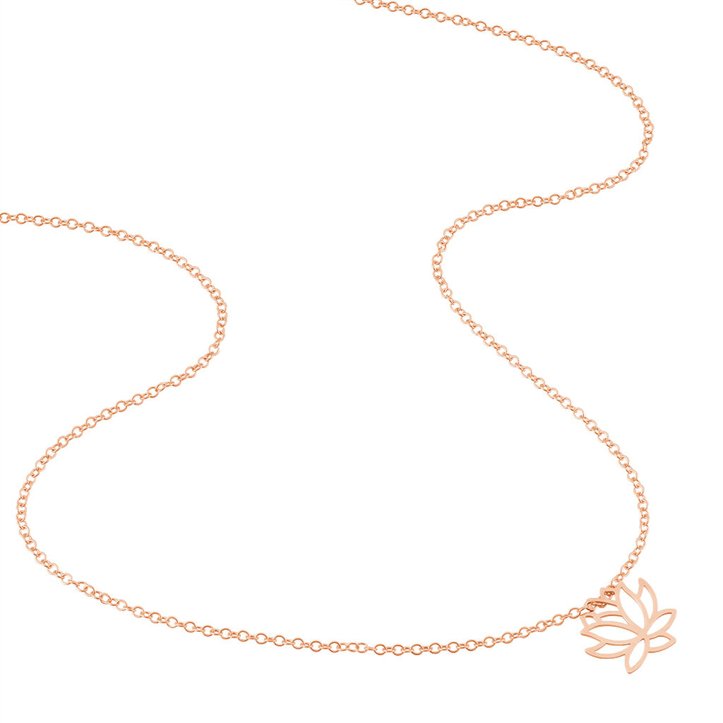Damen Halskette Silber 925 Rosé Vergoldet Lotus
