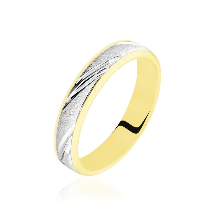 Alliance Or Bicolore Jaune Et Weiss Ulisse Fantaisie - Spannringe Familie | OROVIVO
