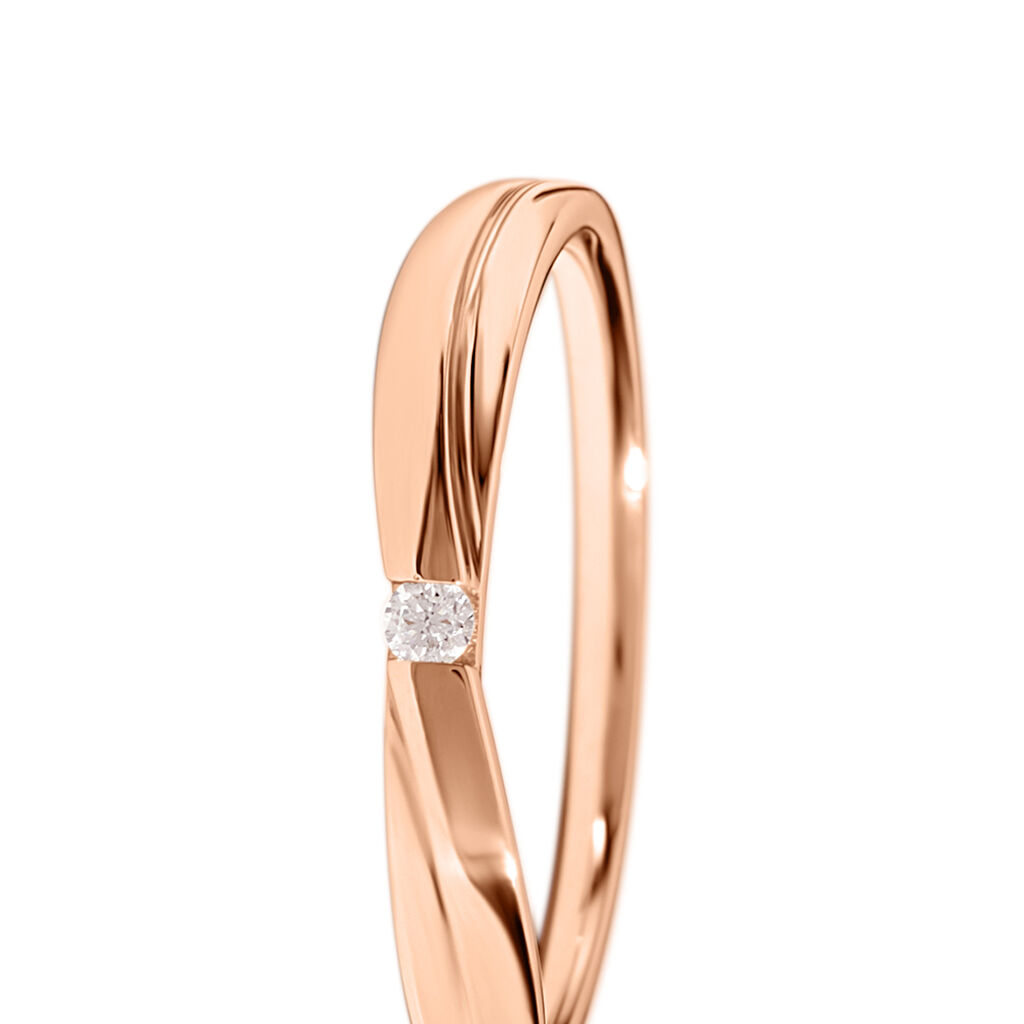 ARISTEA Damen Ring Gold 585 (14 Karat) Diamant Wei&szlig; 0,03 ct
