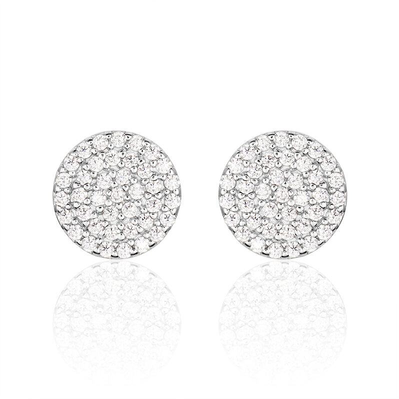 Damen Ohrstecker Silber 925 Zirkonia Wei&szlig; Kreis - Ohrstecker Damen | OROVIVO