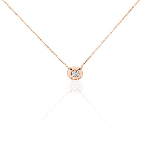 Damen Halskette Roségold 375 Zirkonia Kreis Lexi - Halsketten Damen | OROVIVO