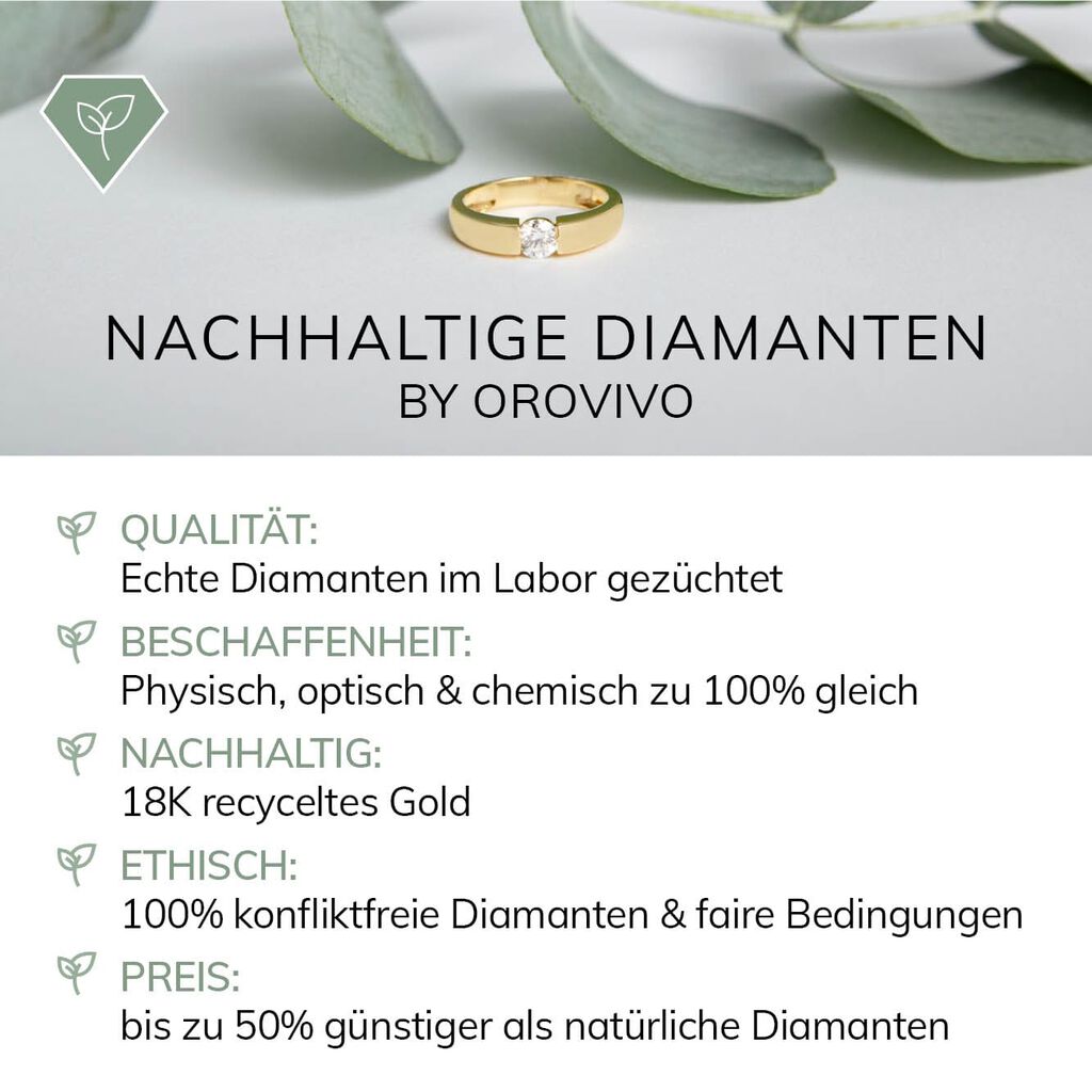 Damen Ring Weißgold 750 synthetischer Diamant 0,31ct Sonate  - Verlobungsringe Damen | OROVIVO