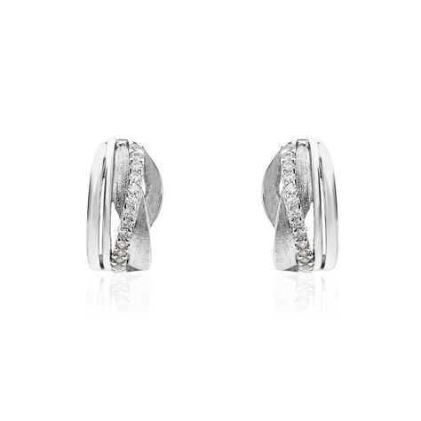Damen Creolen Silber 925 Zirkonia rhodiniert Ira - Creolen Damen | OROVIVO
