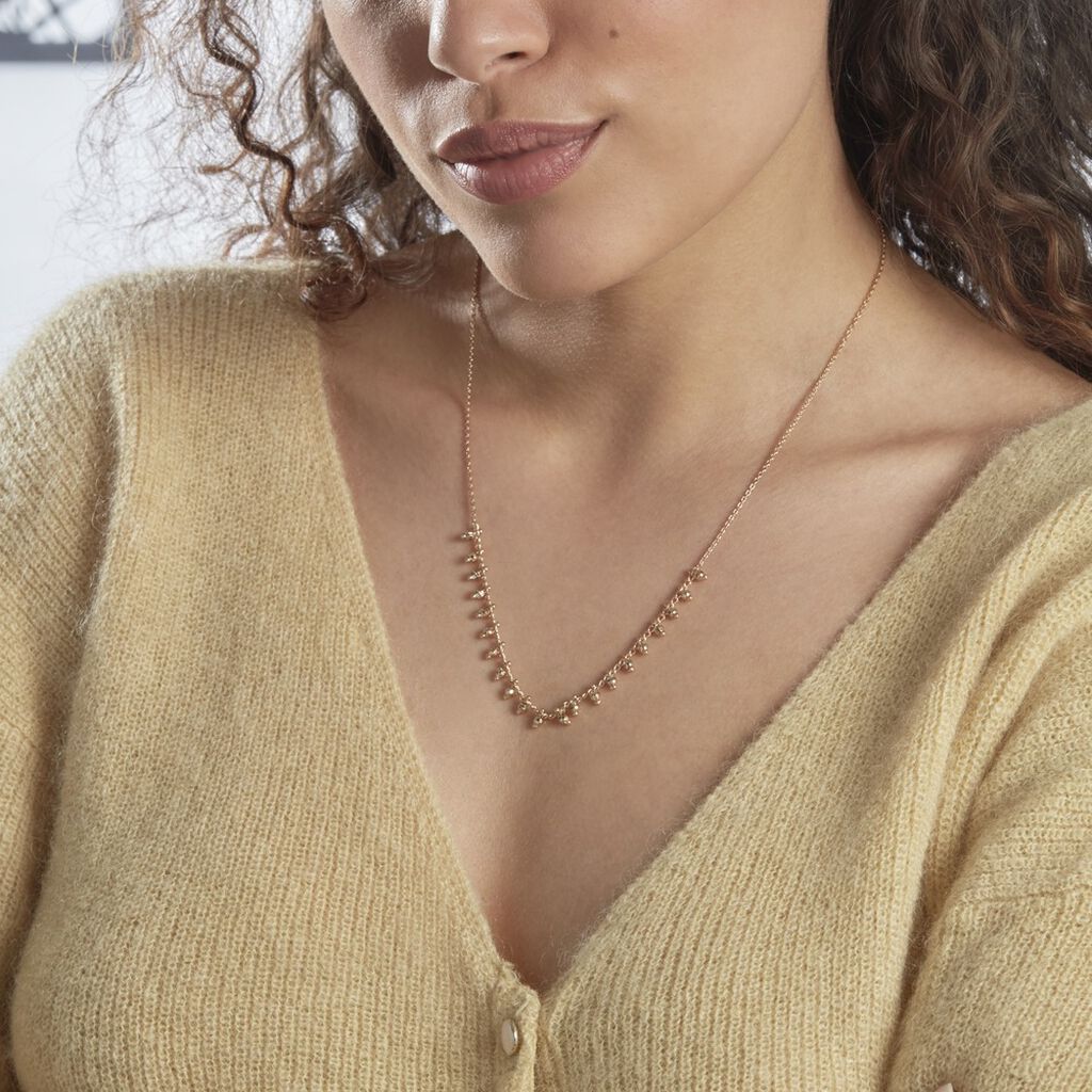 Collier Plaque Or Neria Pampilles Boules - Spannringe Damen | OROVIVO