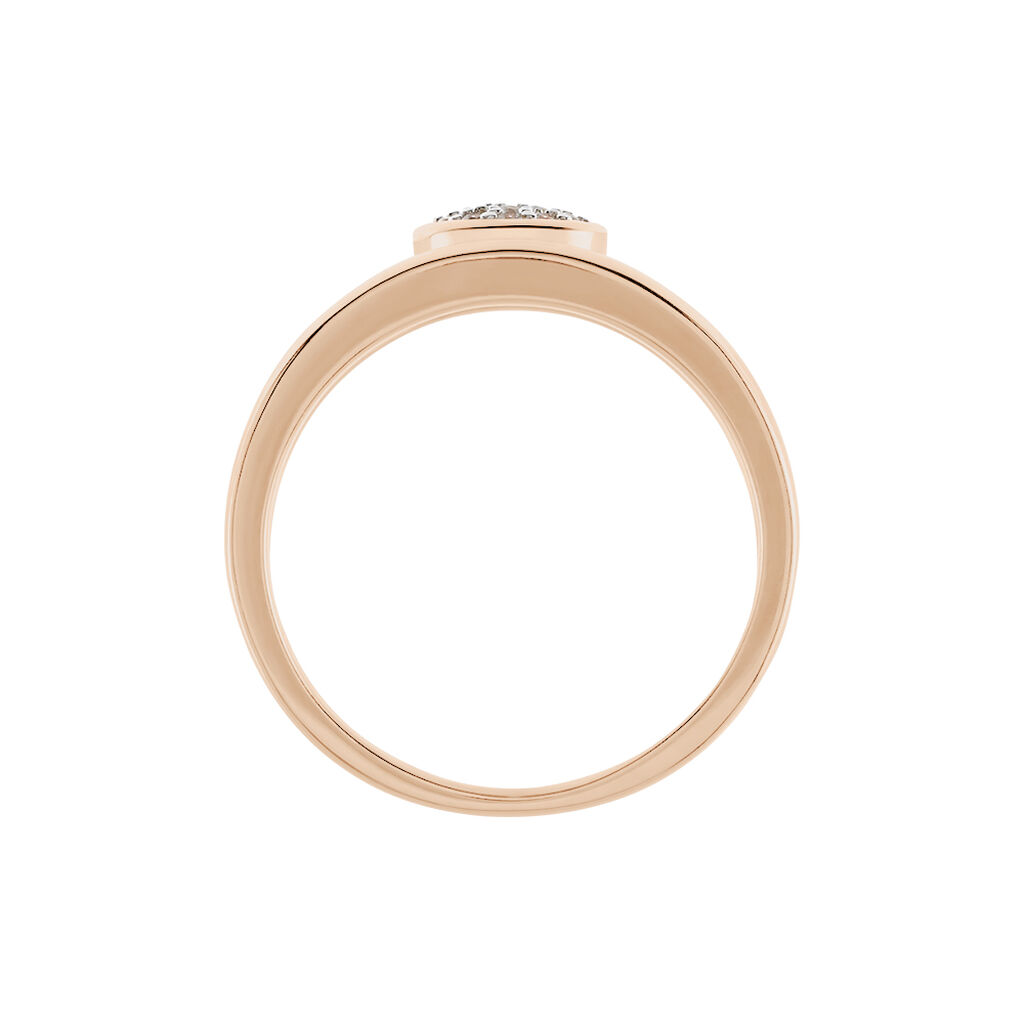 MAJA Damen Ring Silber rosevergoldet 925 Zirkonia Wei&szlig; Kreis