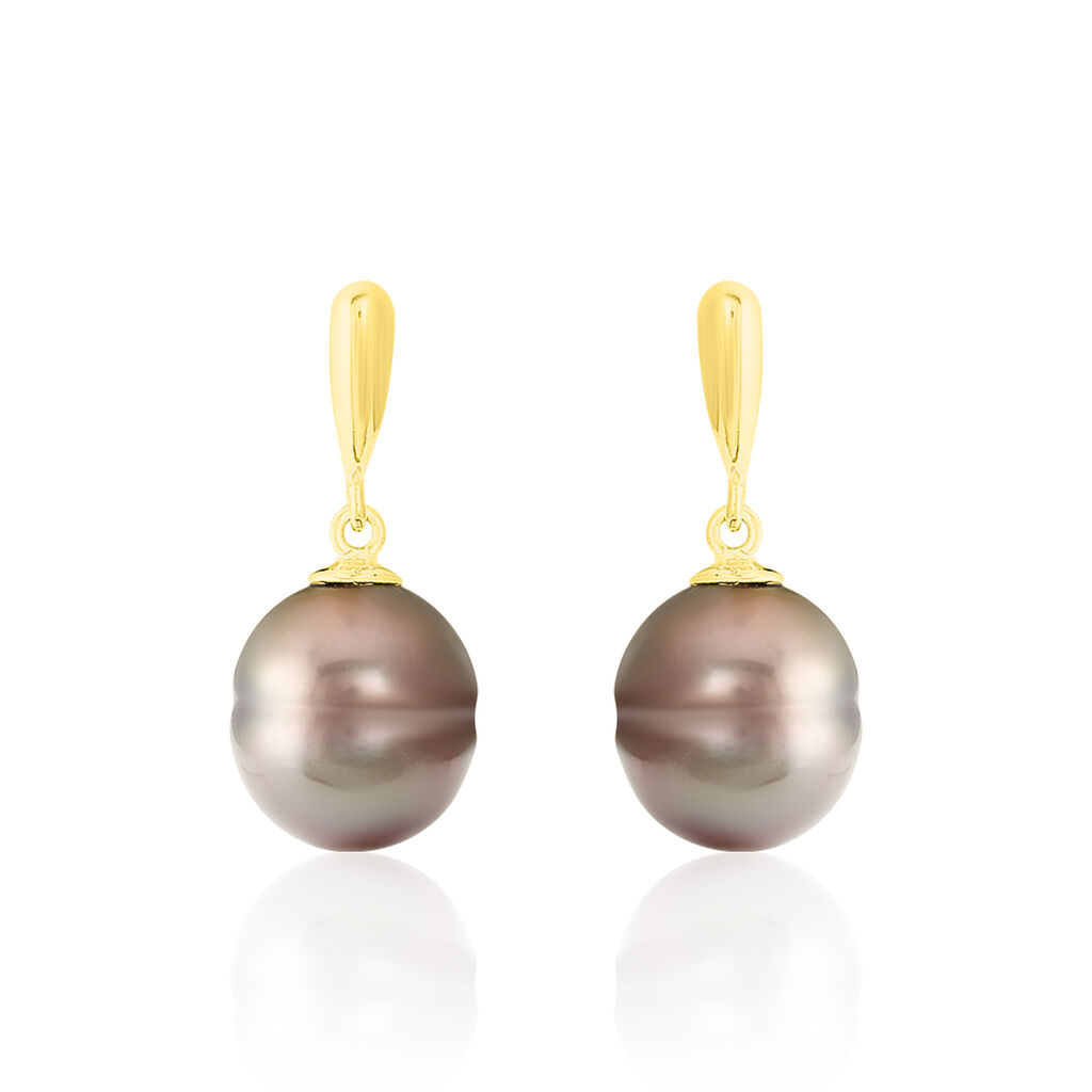 Boucles D'oreilles Or Jaune  Et Perle - Spannringe Damen | OROVIVO