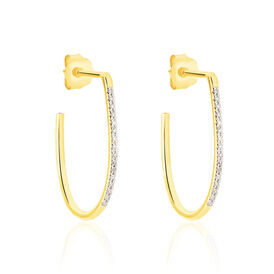 Damen Steckcreolen Gold 375 Diamanten 0,055ct  - Creolen Damen | OROVIVO