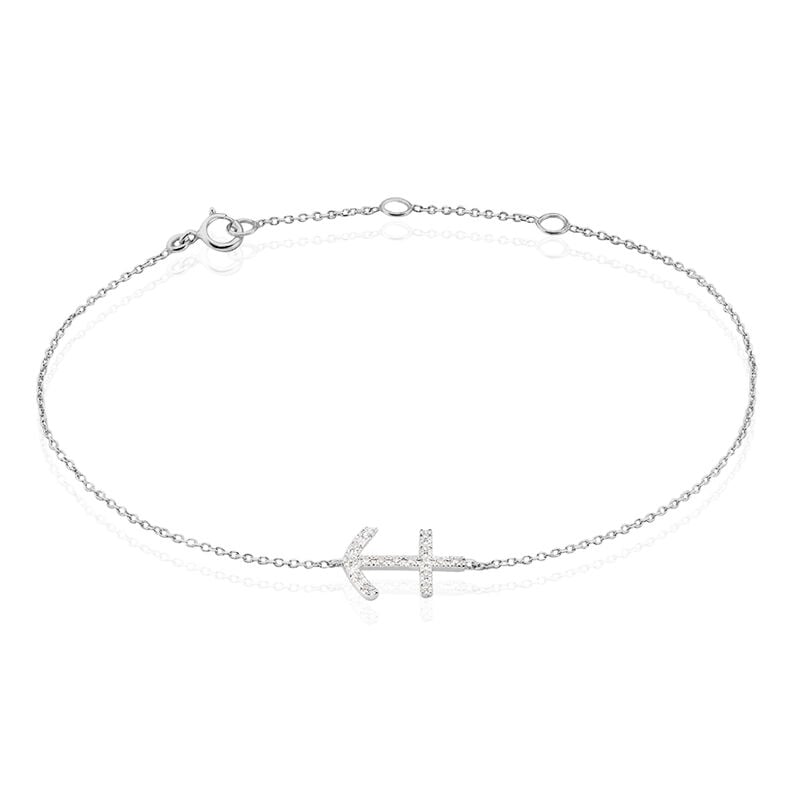 Bracelet Or Weiss Eloissia Ancre Diamant - Spannringe Damen | OROVIVO