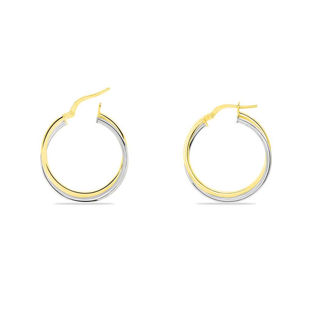 TITA CROISEES FILS Damen Creolen Gold Bicolor 375 (9 Karat) B 1,5 mm - Creolen Damen | OROVIVO