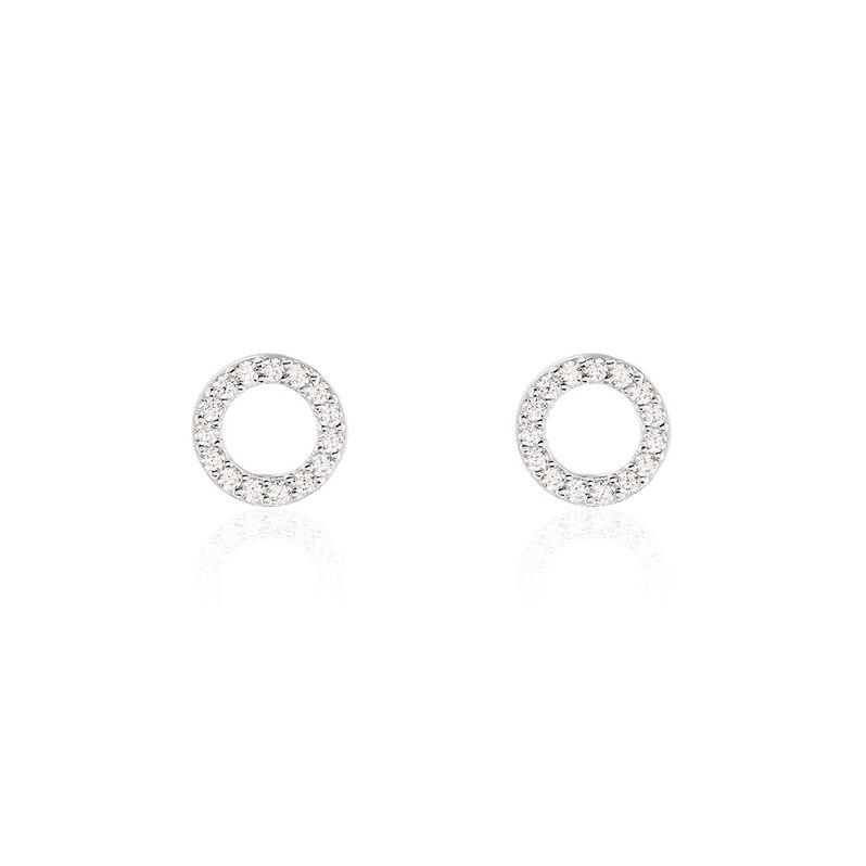 LILYANA Damen Ohrstecker Silber 925 Zirkonia Wei&szlig; 0,45 ct Kreis - Ohrstecker Damen | OROVIVO