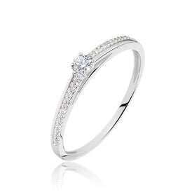 Damenring Weißgold 375 Diamant 0,14ct - Ringe mit Edelsteinen Damen | OROVIVO