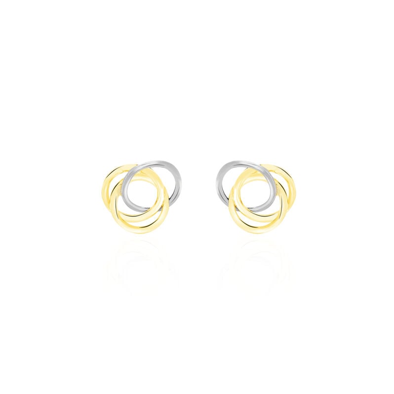 ILHAME KNOTEN 3 Damen Ohrstecker Gold Bicolor 375 (9 Karat) Kreis - Ohrstecker Damen | OROVIVO