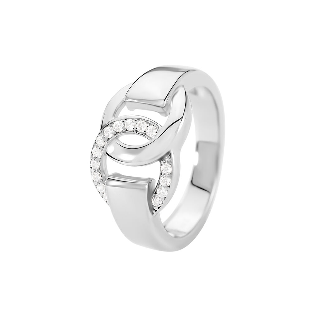 LORE Damen Ring Silber 925 Zirkonia Wei&szlig;