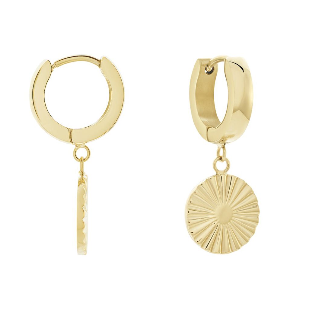 Damen Creolen Edelstahl vergoldet