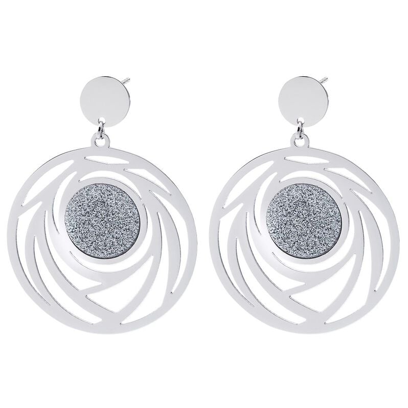 KAFA Damen Ohrringe Lang Edelstahl Kreis - Ohrringe Damen | OROVIVO