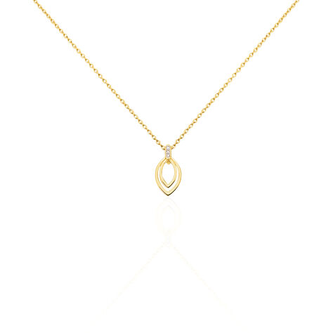 Damen Collier Silber vergoldet 925 Diamant 0,02ct Mandel Varna 47cm - Halsketten Damen | OROVIVO