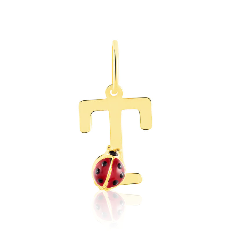 Pendentif Or Jaune Coccinelle Lettre T - Spannringe Kinder | OROVIVO