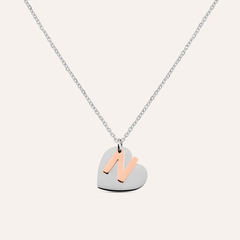 Collana Sunrise Acciaio Bicolore Bianco / Rosa - Spannringe Damen | OROVIVO