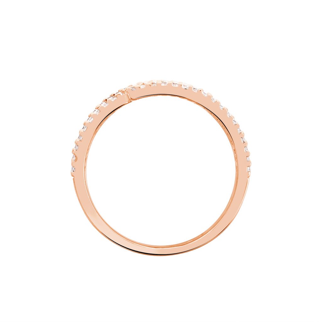 Damenring Messing Roségold 750 plattiert 5 Micron - Ringe mit Stein Damen | OROVIVO