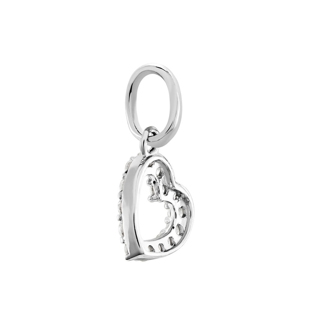 Damen Anh&auml;nger Wei&szlig;gold 375 (9 Karat) Zirkonia Wei&szlig; Herz