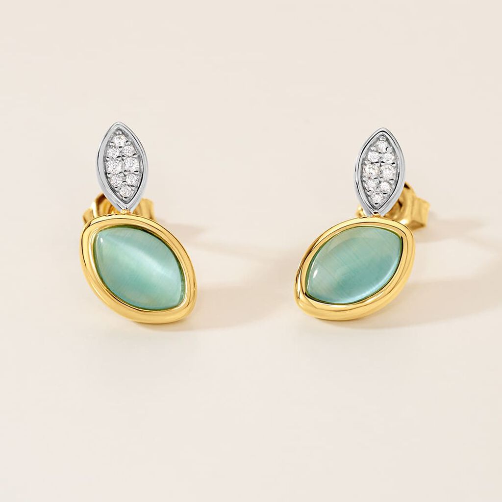 Damenohrstecker Silber 925 Vergoldet - Ohrringe mit Stein Damen | OROVIVO