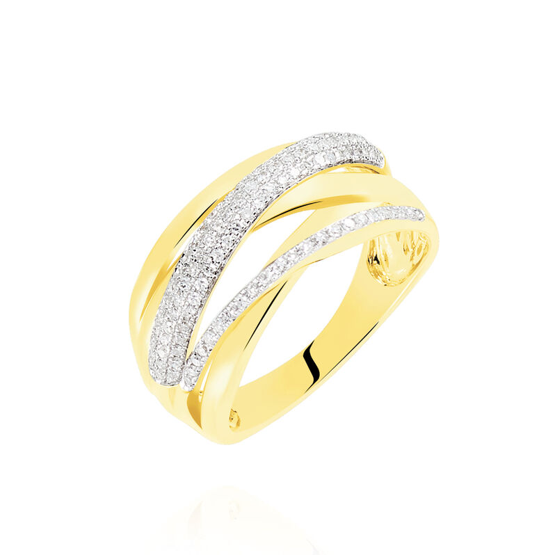 ELODEA Damen Ring Gold 375 (9 Karat) Diamant Wei&szlig; 0,260 ct - Ringe mit Stein Damen | OROVIVO