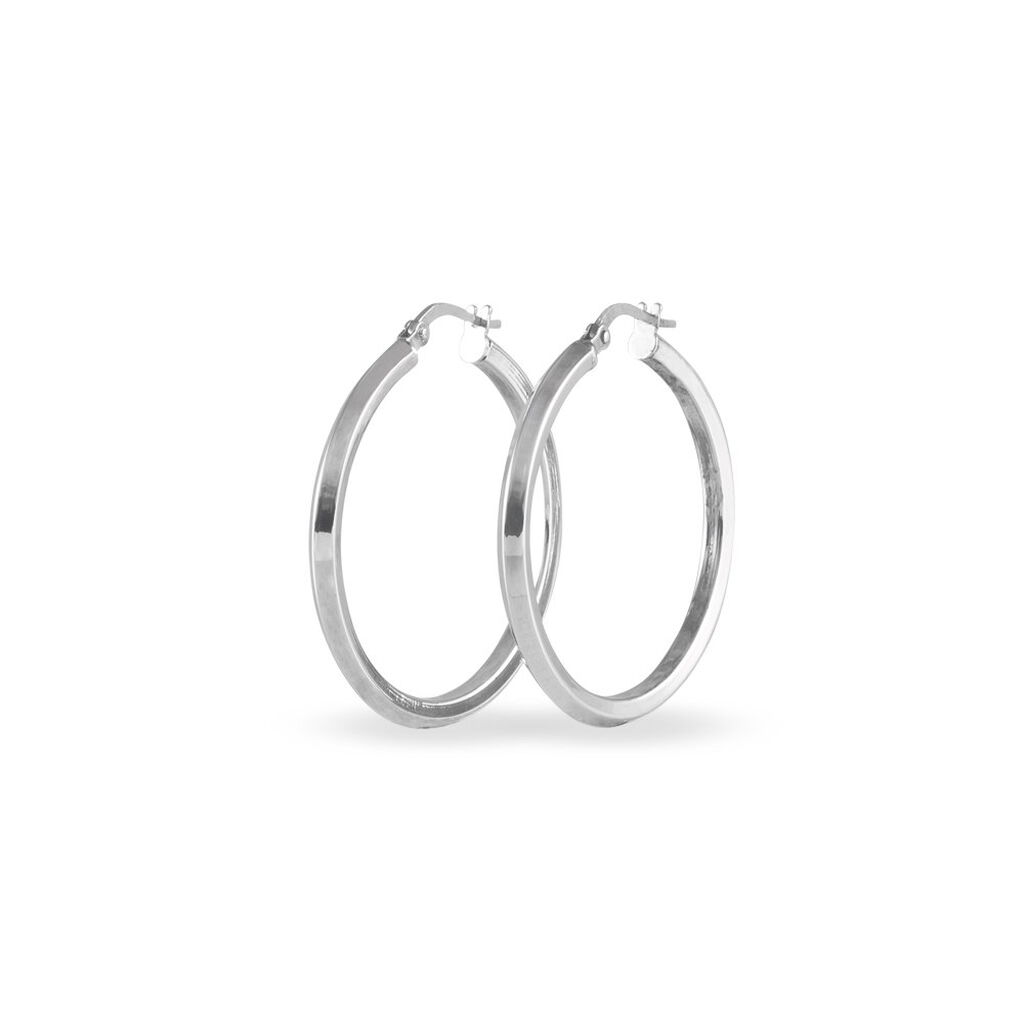 ILANA Damen Creolen Wei&szlig;gold 375 (9 Karat) Dreieck B 2 mm