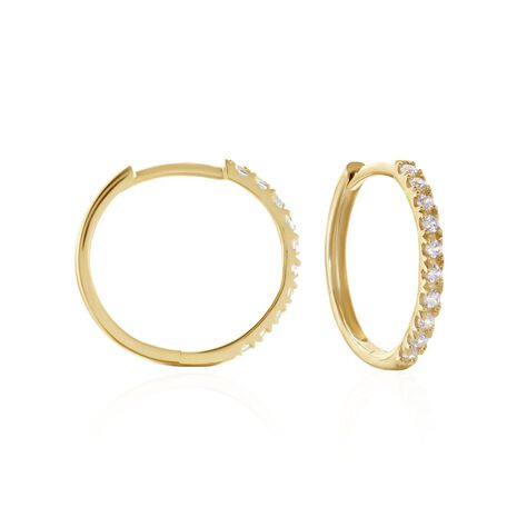 Damen Creolen Gold 375 Zirkonia Alaina 15,00mm  - Creolen Damen | OROVIVO