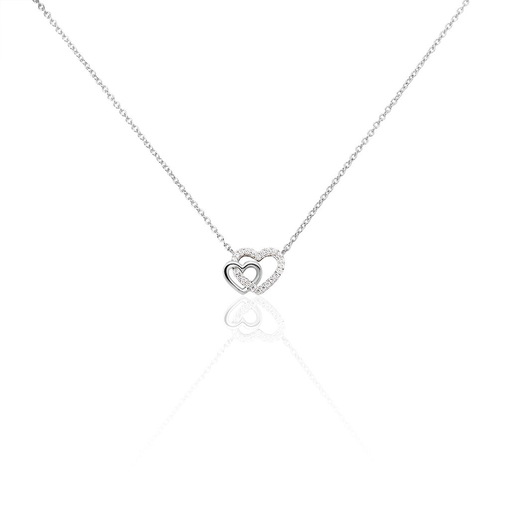 Damen Halskette Silber 925 Rhodiniert Zirkonia - Herzketten Damen | OROVIVO