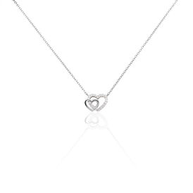 Damen Halskette Silber 925 Rhodiniert Zirkonia - Herzketten  | OROVIVO