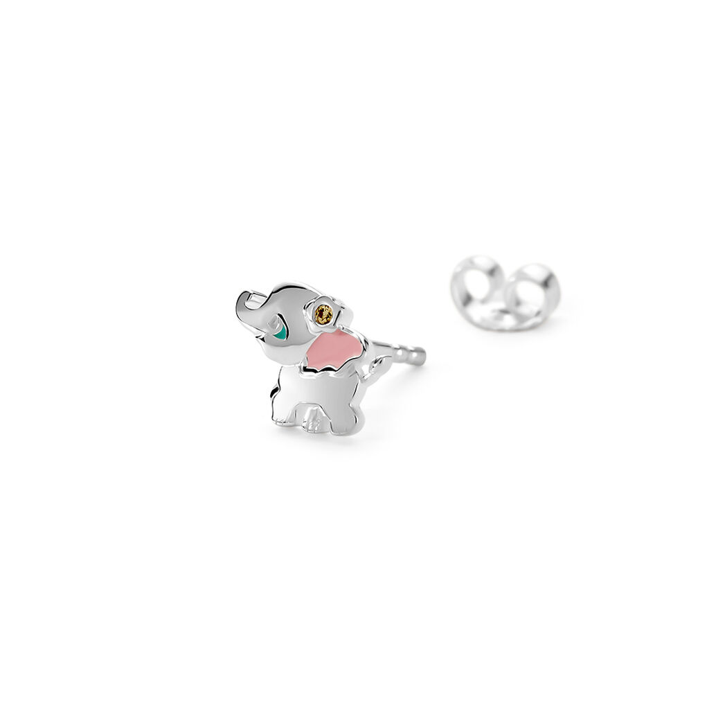 ELEFANT Kinder Ohrstecker Silber 925 Zirkonia Weiß Elefant - Ohrstecker Kinder | OROVIVO