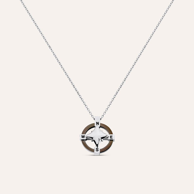 Collana Man Code Acciaio Bicolore Bianco / Nero - Spannringe Herren | OROVIVO