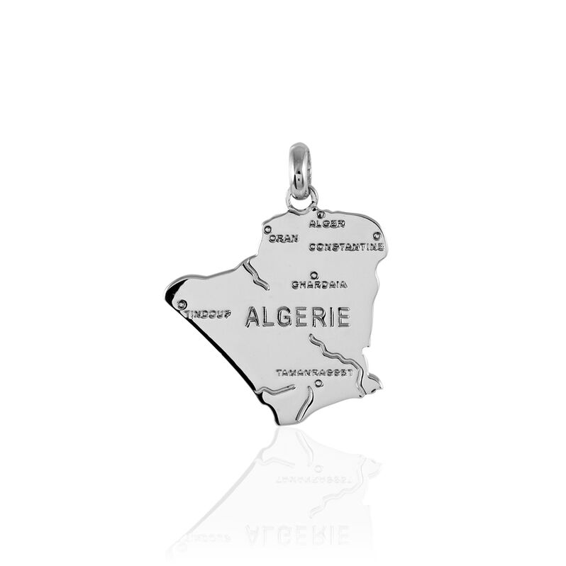 Pendentif Carte Algérie Argent Rhodié - Spannringe Familie | OROVIVO