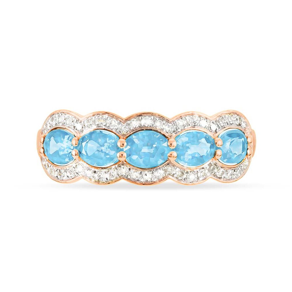 Bague Margaux Or Rose Topaze Et Diamant - Spannringe Damen | OROVIVO