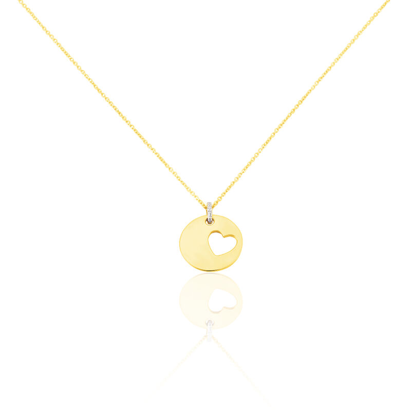 Collier Andree Or Jaune Cœur Diamants - Spannringe Damen | OROVIVO