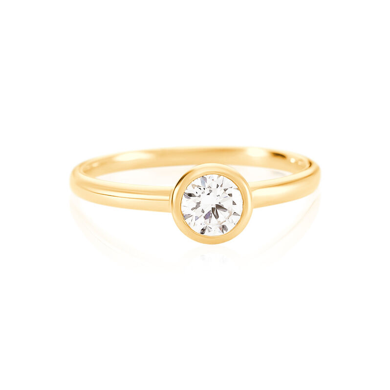 MOANA Damen Ring Gold 585 (14 Karat) Synthetischer Diamant Weiß 0,25 ct - Ringe mit Stein Damen | OROVIVO