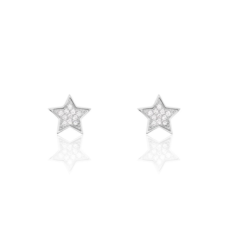 Boucles D'oreilles Puces Mechthil Argent Rhodié Oxyde De Zirconium - Spannringe Damen | OROVIVO