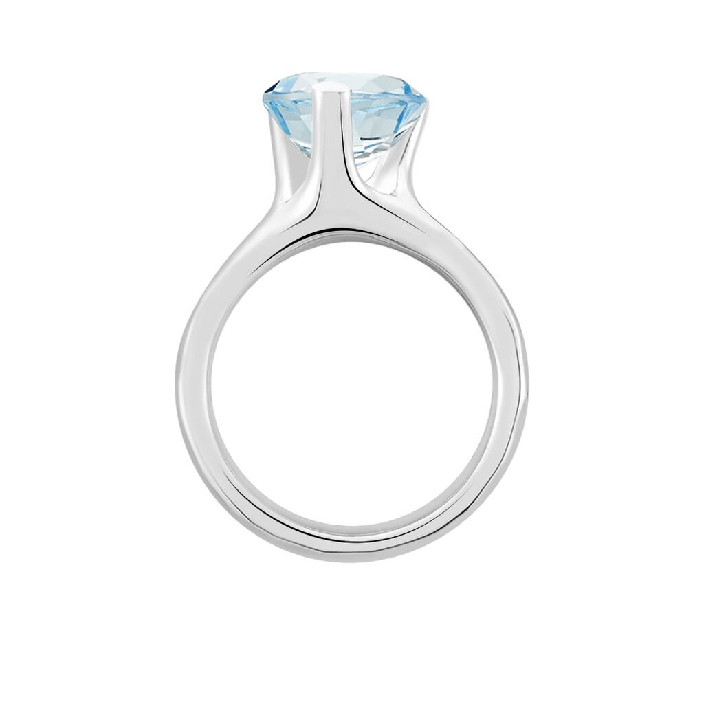Damen Ring Weißgold 375 Topas Blau 4,5ct Hakko  - Solitärringe Damen | OROVIVO