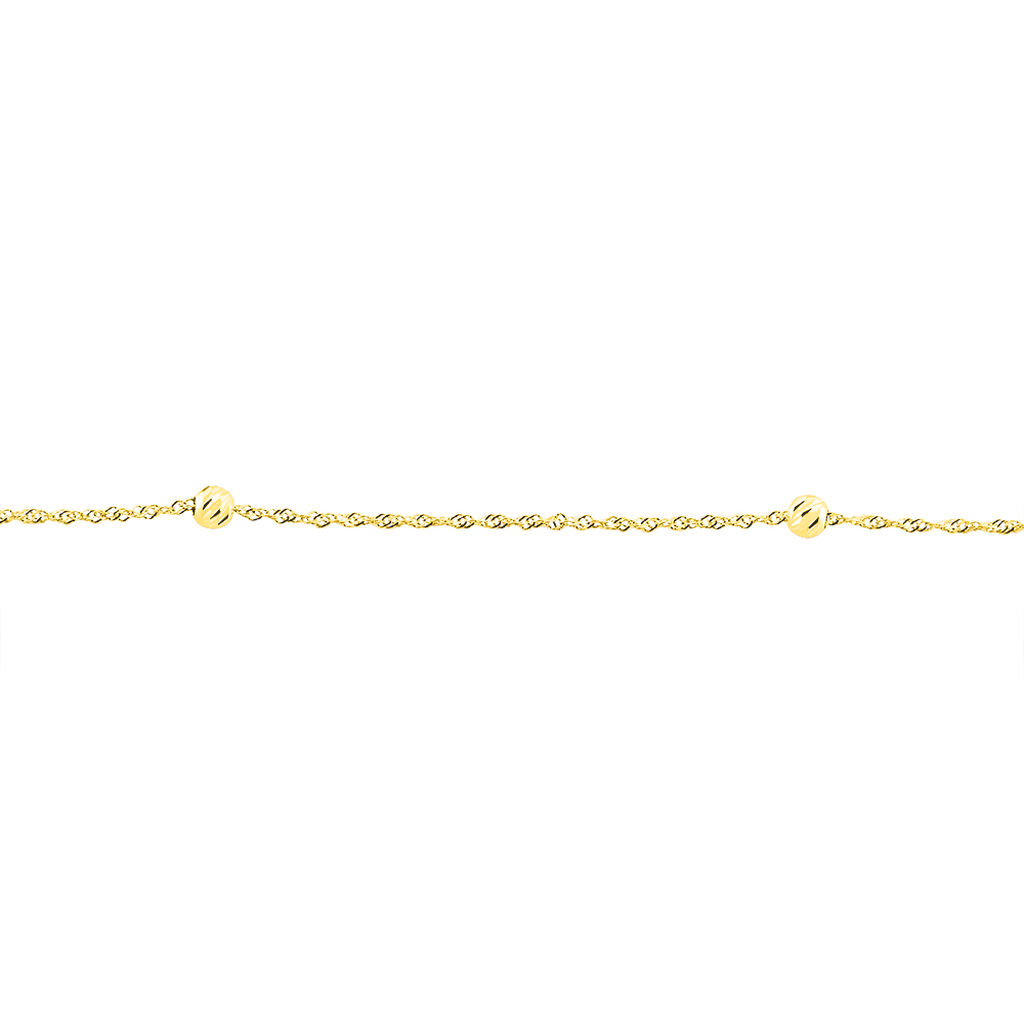 Damen Fu&szlig;kette Gold 375 (9 Karat) Ball B 0,2 mm