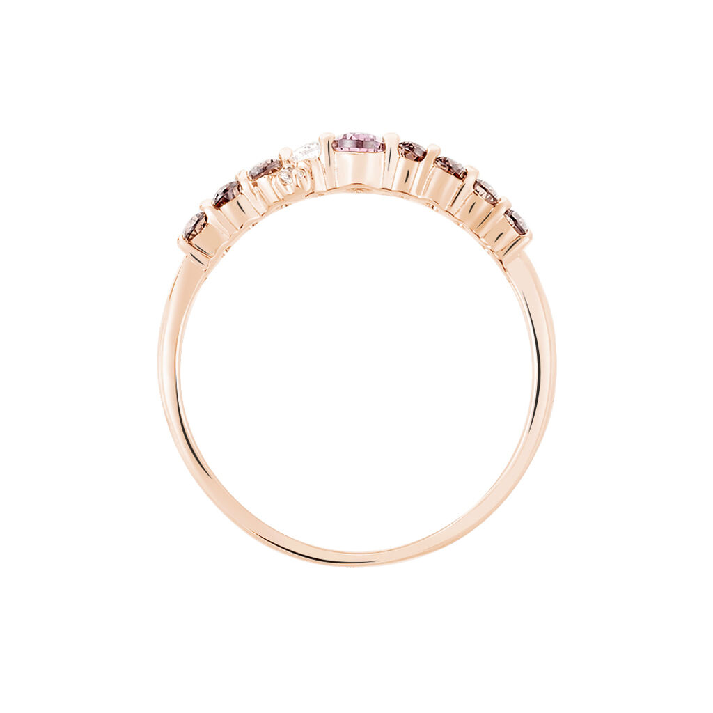 INA Damen Ring Silber rosevergoldet 925 Zirkonia Multicolour